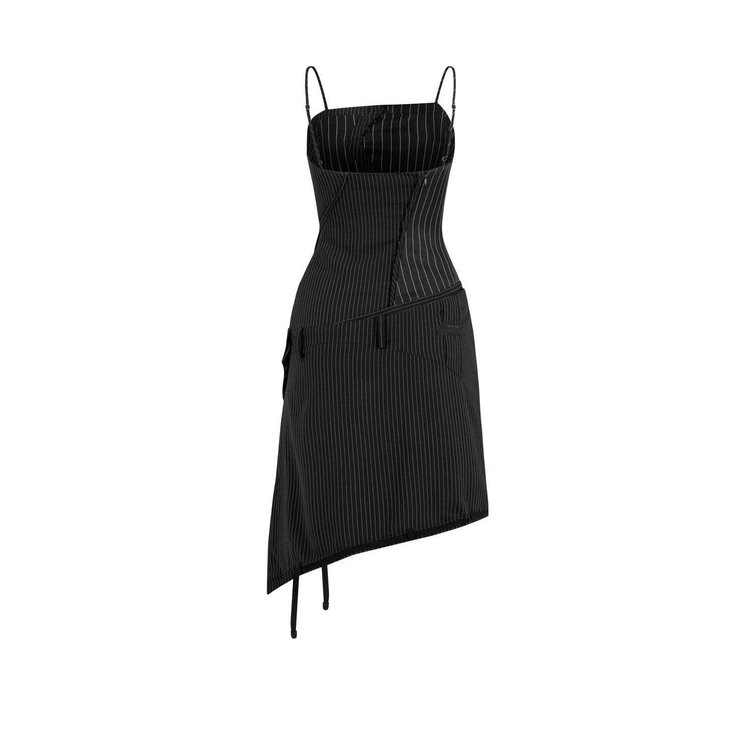 BEUTER® BLACK STRIPED MINI DRESS