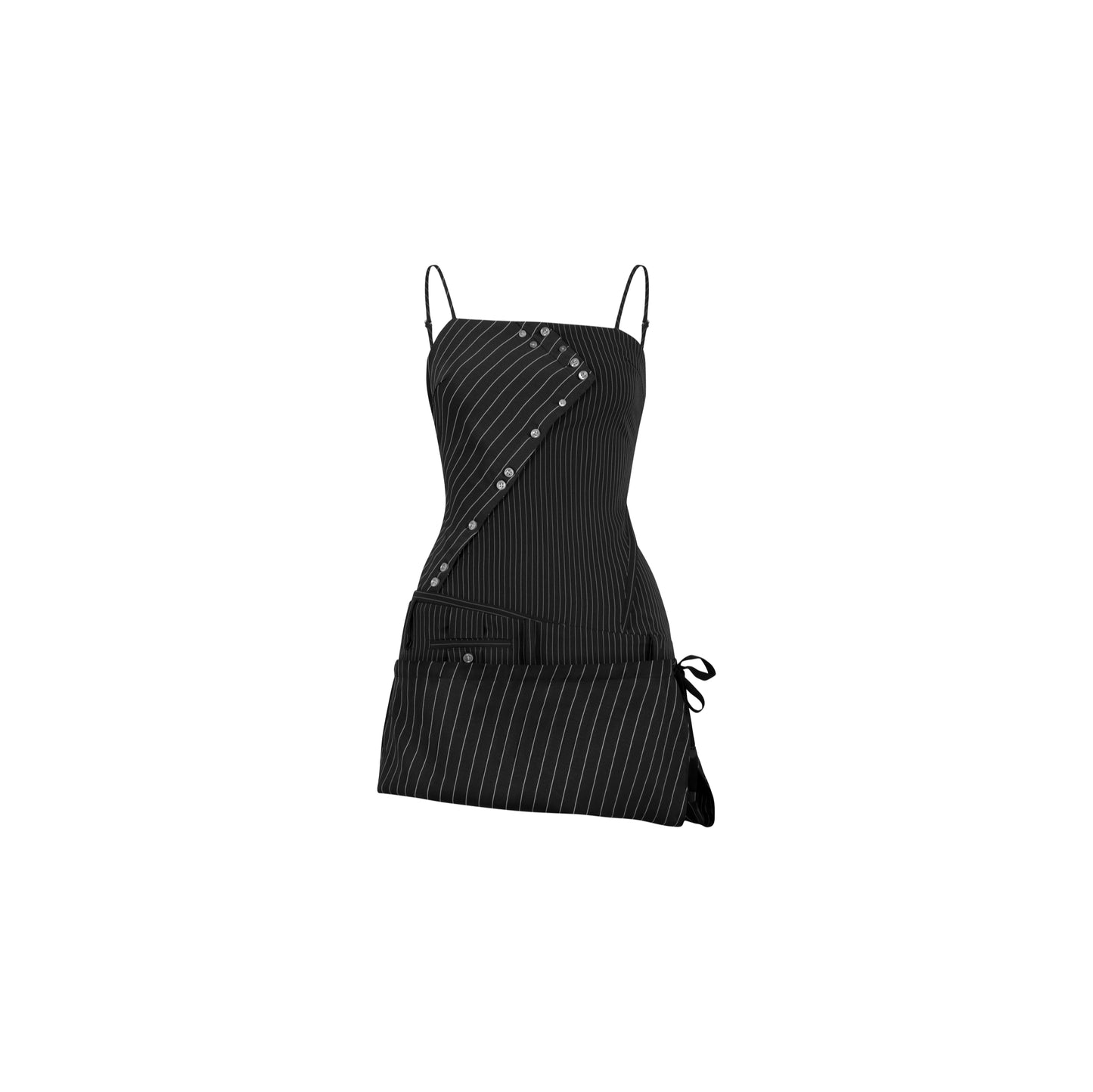 BEUTER® BLACK STRIPED MINI DRESS