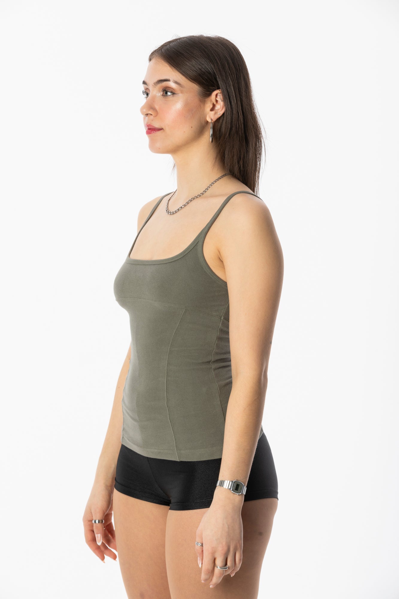 BEUTER® LONGLINE SAGE GREEN TANK TOP