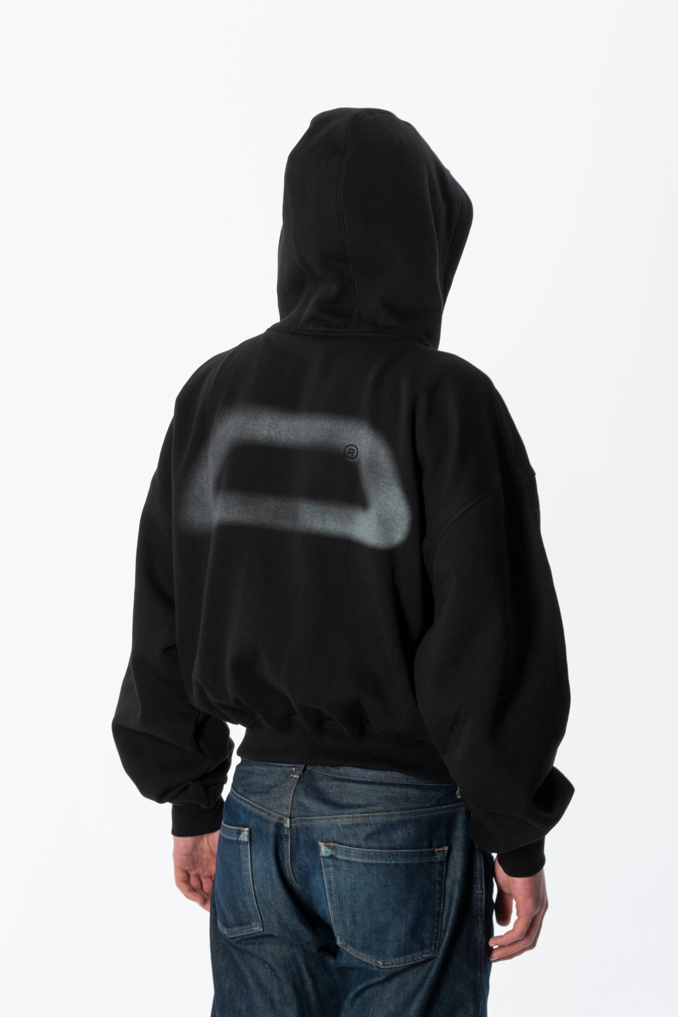 BEUTER® MATTE BLACK BOXY ZIP HOODIE