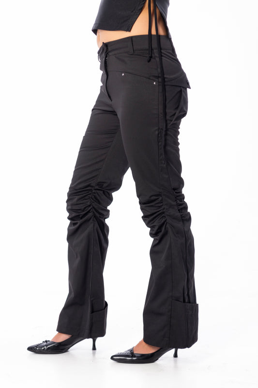 BEUTER® BLACK FLARE TROUSERS