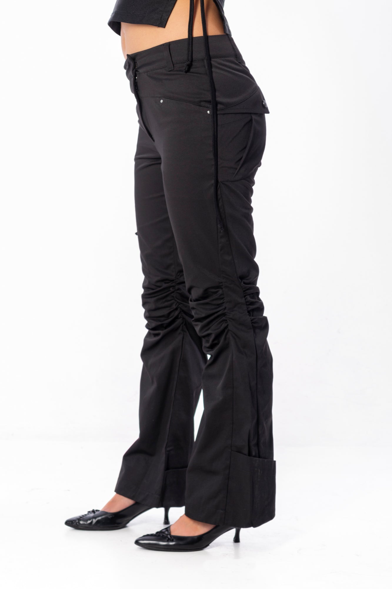 BEUTER® BLACK FLARE TROUSERS
