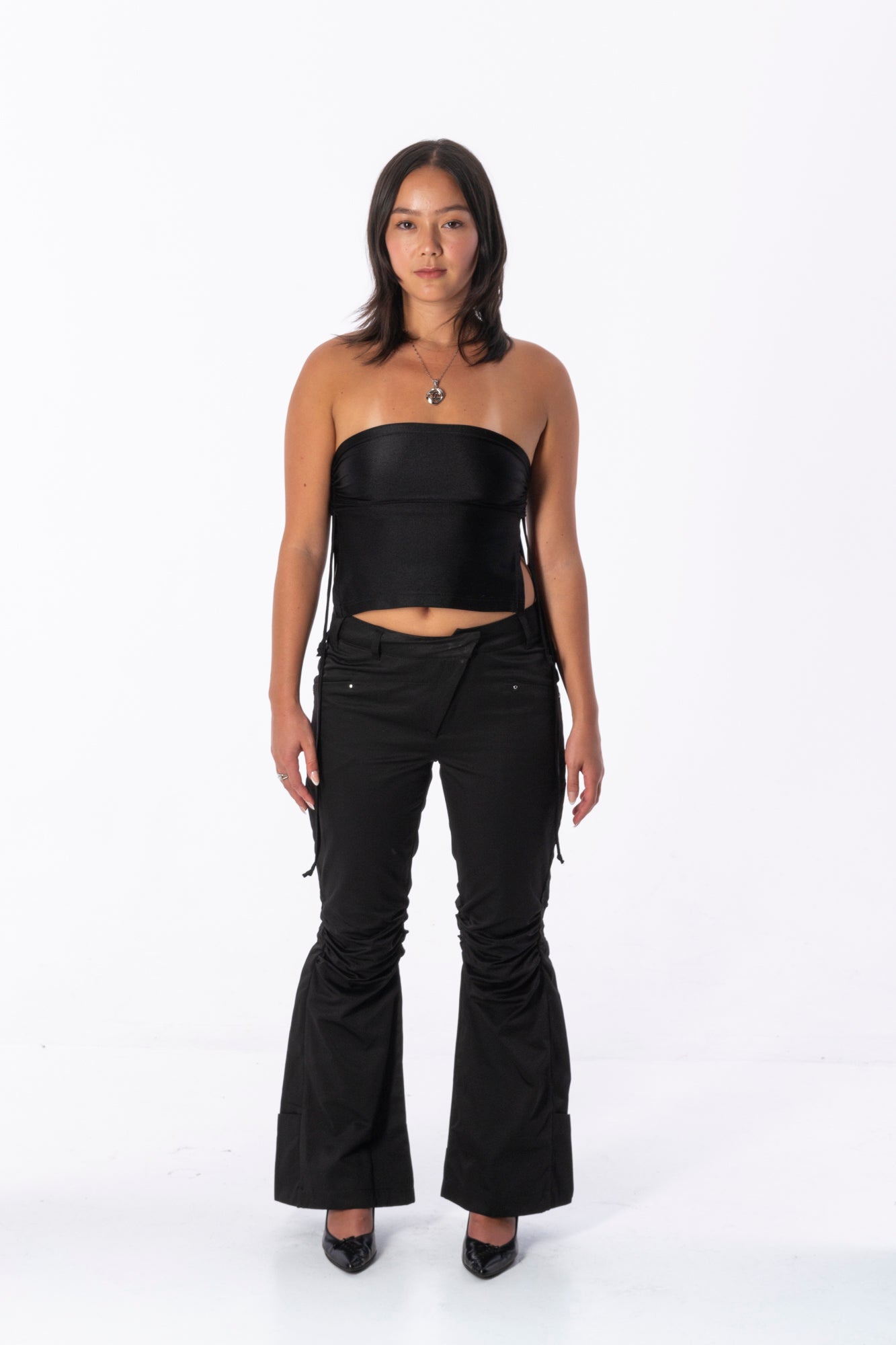 BEUTER® BLACK FLARE TROUSERS