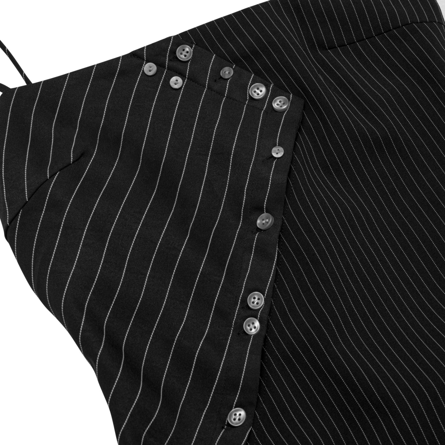 BEUTER® BLACK STRIPED MINI DRESS