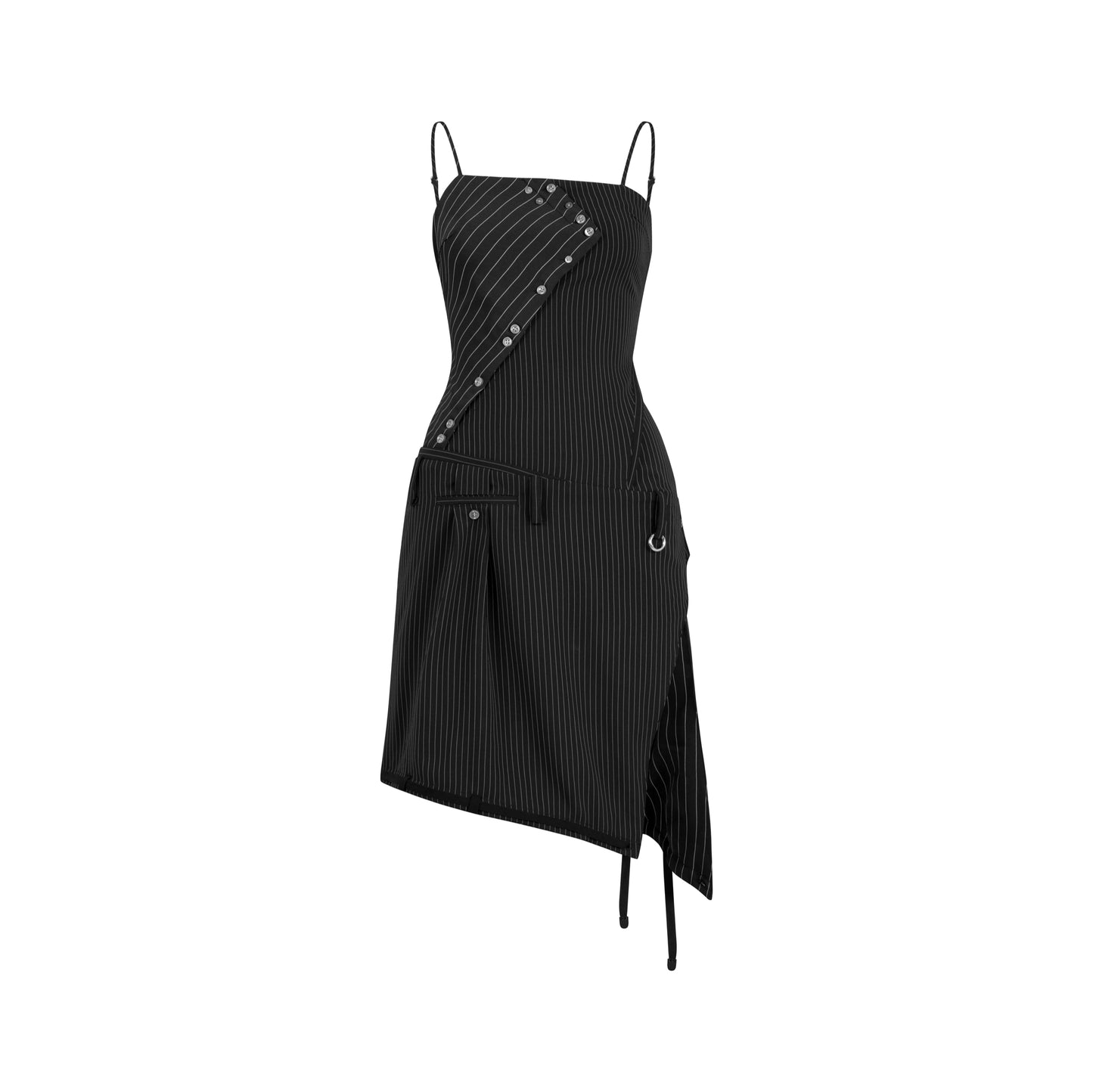 BEUTER® BLACK STRIPED MINI DRESS