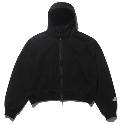 BEUTER® MATTE BLACK BOXY ZIP HOODIE