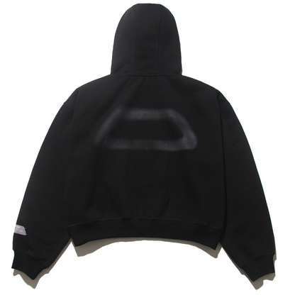 BEUTER® MATTE BLACK BOXY ZIP HOODIE