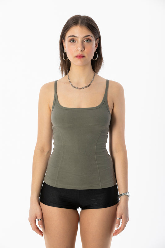 BEUTER® LONGLINE SAGE GREEN TANK TOP