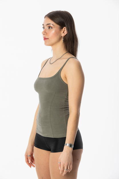 BEUTER® LONGLINE SAGE GREEN TANK TOP