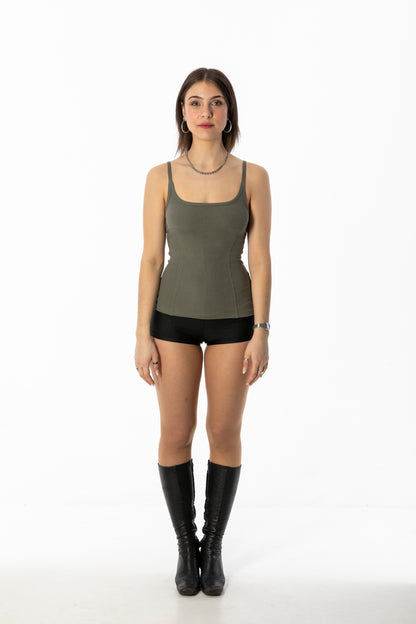 BEUTER® LONGLINE SAGE GREEN TANK TOP
