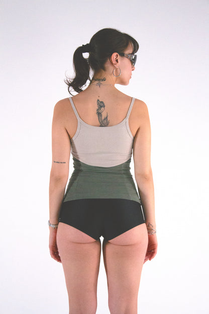 BEUTER® ZIP UP OLIVE GREEN TANK TOP