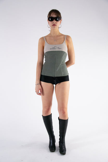 BEUTER® ZIP UP OLIVE GREEN TANK TOP