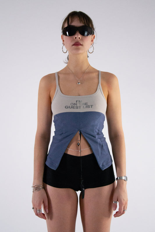 BEUTER® ZIP UP STEEL BLUE TANK TOP